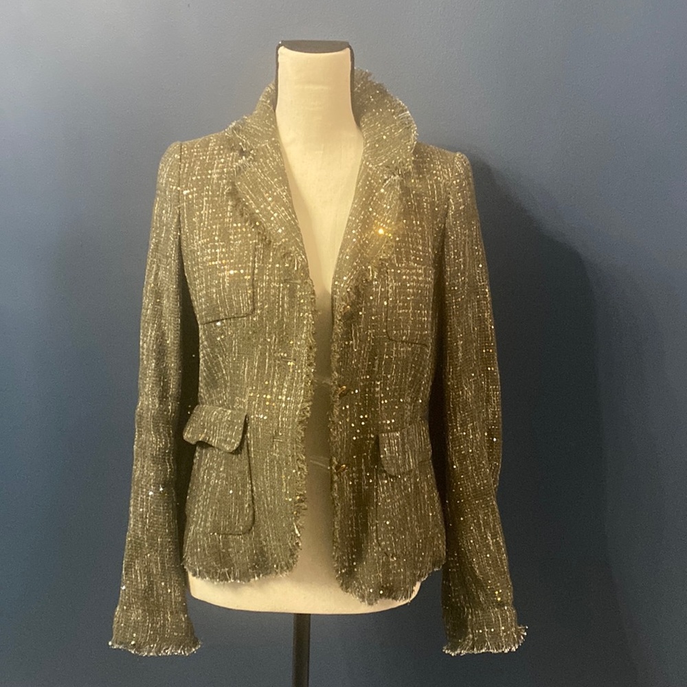 Escada sequined olive jacket